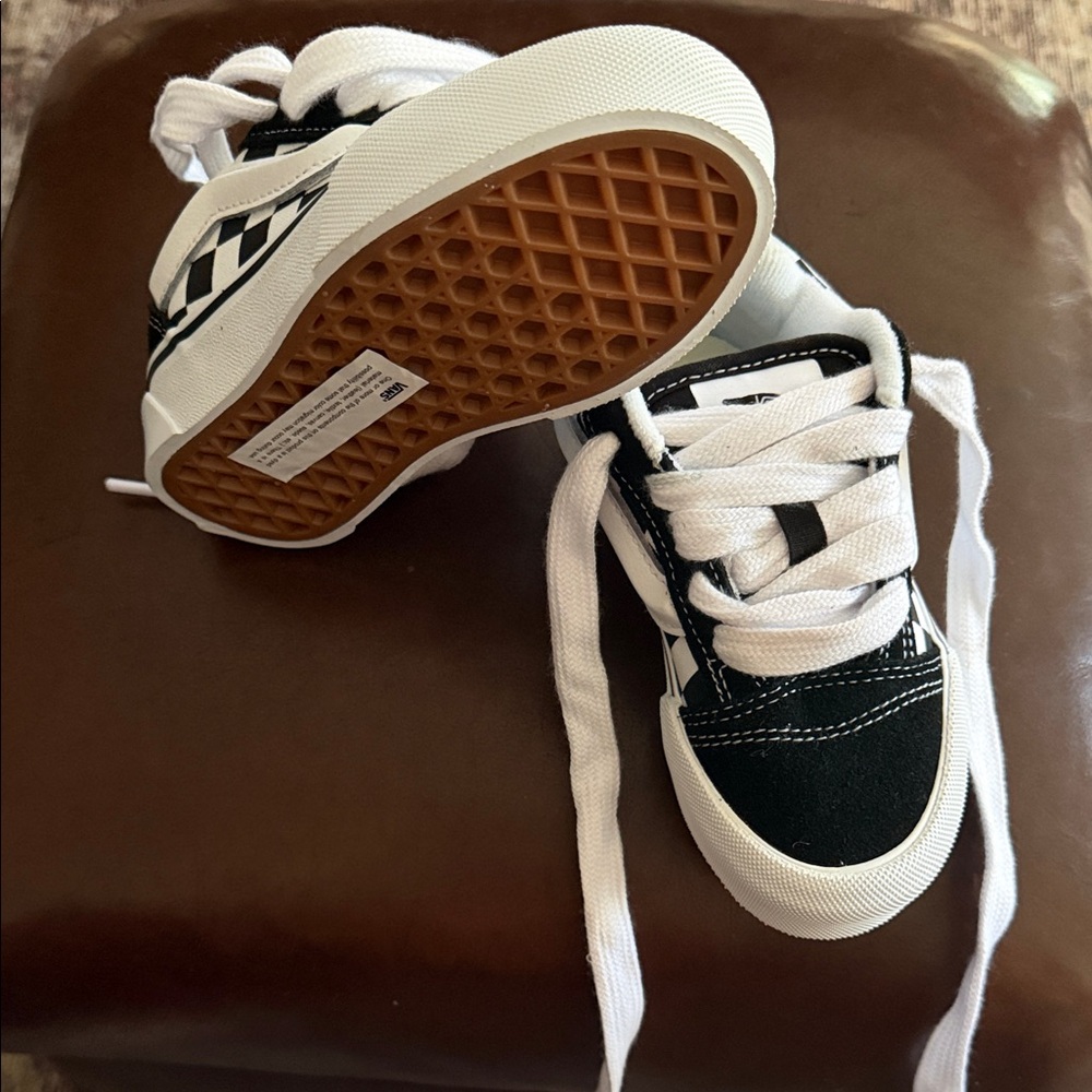 Vans Kids Black & White Checkerboard Low-Top Sneakers
